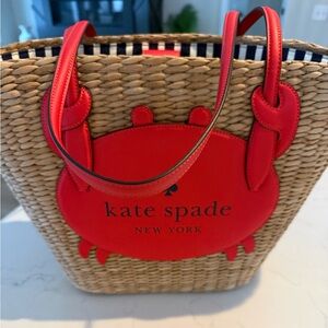 Kate Spade Red Crab Woven Tote